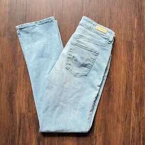 AG Saige Crop High Rise Straight Leg Jeans Light Wash Size 29